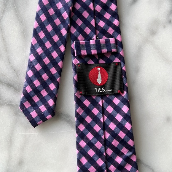 Ties.com, Purple small checkered pattern. - Picture 2 of 3